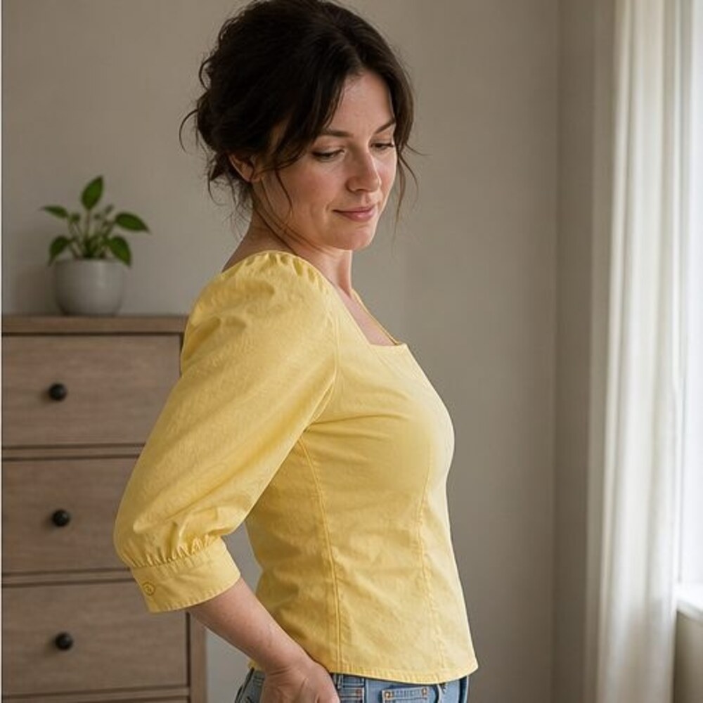 Blue Button Blouse - Picture 3 of 6